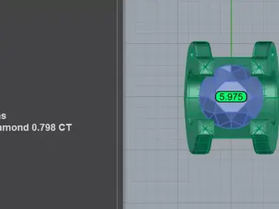 Stunning Tension Set Diamond Pendant Model 3D print model