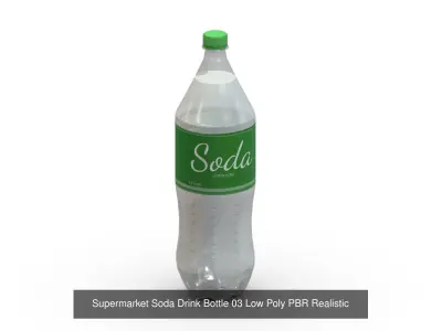  10 Supermarket Soda Drinks Collection Low Poly PBR Realistic