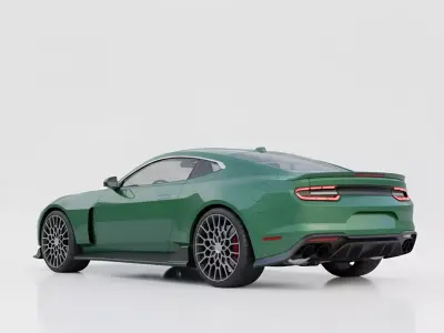 Modern British Racing Green Sports Coupe Low-poly 3D model