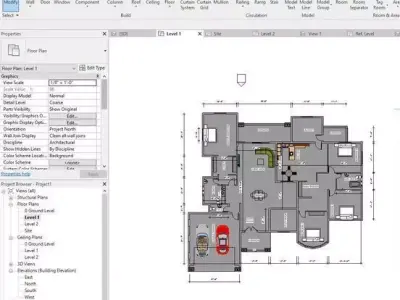 2D House Plan dwg 3D model