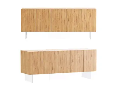 Wood Sideboard 3D model