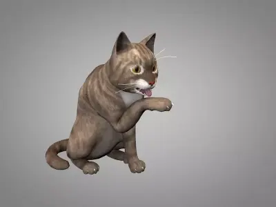 Cat or kitty Low-poly 3D model