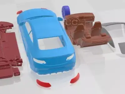 Mercedes Benz C63 AMG Coupe 2016 V2 Printable Car  3D print model