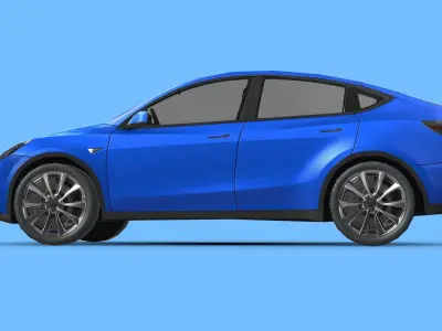 Tesla Model Y 2021 Low-poly 3D model
