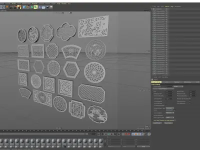 Chinese Antique Pattern Screen Window 3D model