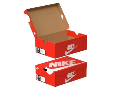 Nike Shoe Box PBR 01 Low-poly 3D model