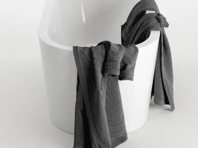 Bathrobe Hanging Set 02 3D model