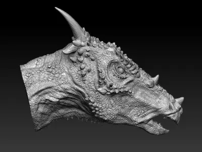 Dracorex head bust 3D model