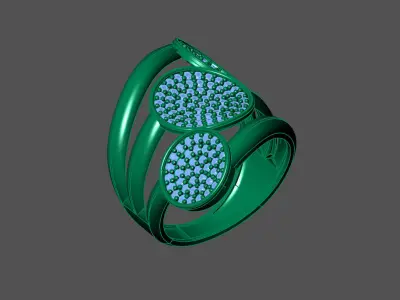 Womens Rings With Stone Ring Ready STL 3DM Models Rings women 3D print model 31