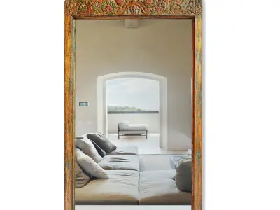 Antique Balinese Carved Mirror 3D model