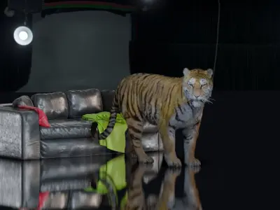 Realistic Tiger Rigged and Animated model- Blender 3D model