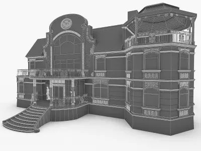 Luxury Mansion  Low-poly 3D model