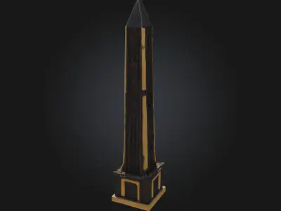 Obsidian Obelisk  Dark Elegance in Volcanic Stone 3D model