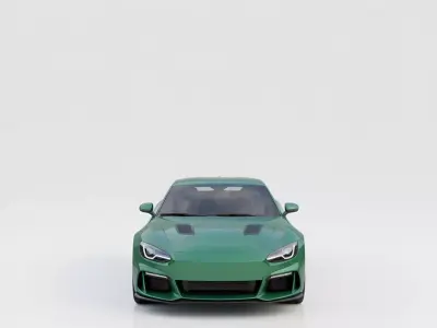 Modern British Racing Green Sports Coupe Low-poly 3D model