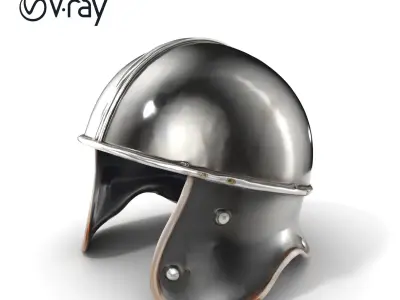 Cervelliere Helmet Medieval Armor Model Pack Low-poly 3D model