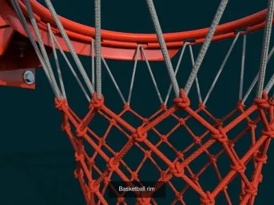 Basketball Rim and Spalding basketball Low-poly 3D Model Pack
