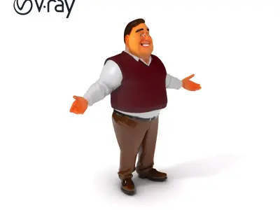 Friendly Neighbor Character Model in Casual Attire with PBR T... Low-poly 3D model