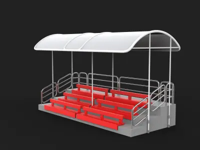 Outdoor Movable Grandstand with Canopy Roof 3D model