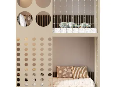 Bunk bed for kids 08 3D model