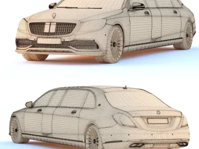 Mercedes Benz S650 Pullman Maybach 2019 3D model