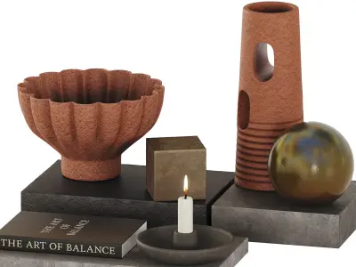 Decorative Set 04 Low-poly 3D model
