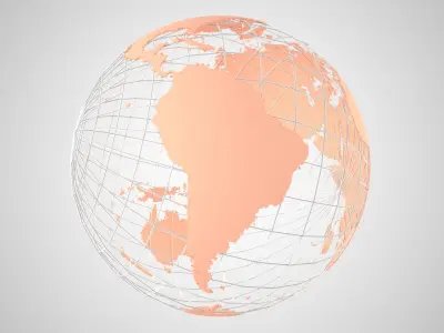 Globe News Skeleton Peach 3D model