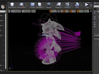 Sonic Animated Unreal Engine 4 Low-poly 3D model