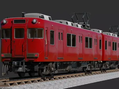 Japan Train Meitetsu 6000 Low-poly 3D model