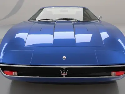 Maserati Ghibli Coupe 1972 High poly and Low Poly 3D model