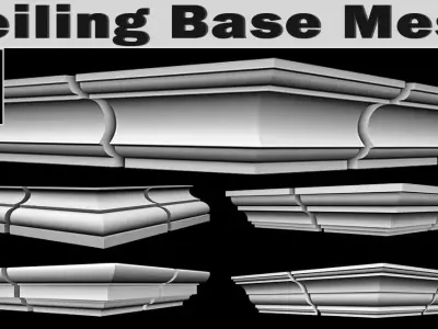 70 Ceiling Base Mesh Low-poly 3D model