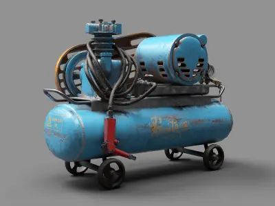 Old compressor Low-poly 3D model