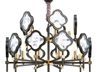 elvira chandelier made of brass and glass 3D model