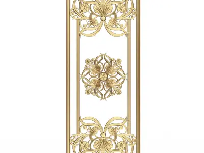 Boiserie Carved Decoration Panel 012 Low-poly 3D model