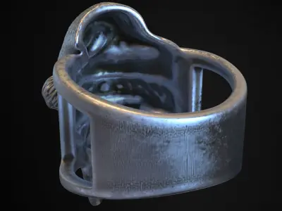 skull ring jewelry santa claus  vol2  3D print model