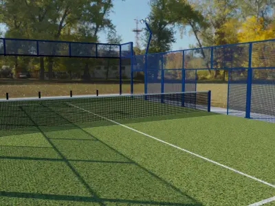 Padel court 3D model