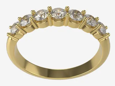 Gold Diamond Ring Jewelry 01 3D model