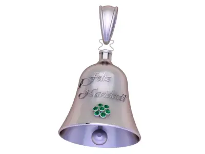 Golden Engraved Bell Pendant  Luxury Personalized Jewelry 3D print model