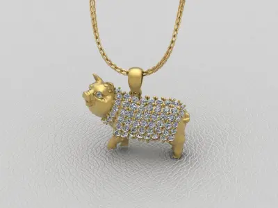 golden pig 3D model 3D print model 3D print model