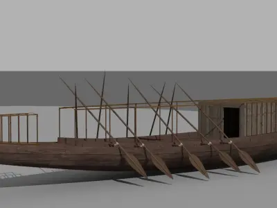 Ancient Egyptian Pharaonic sun boat 3D model