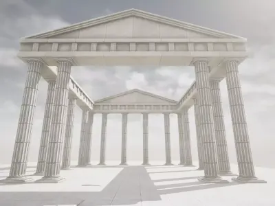 Roman Temple Low-poly 3D model buy