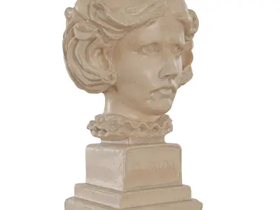 Stone Bust of Elfrida - Classical Sculpture Low-poly 3D model
