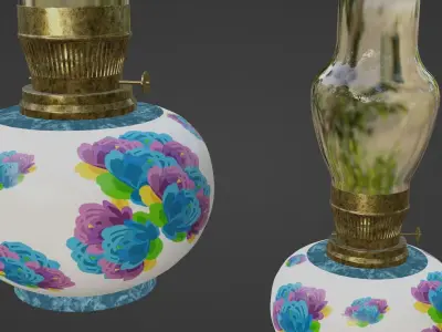 Petrol Lamp Low-poly 3D model