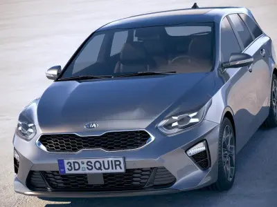 Kia Ceed Sportswagon 2019 with interior 3D model