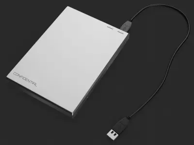 Generic External Hard Drive - GameReady Low-poly 3D model