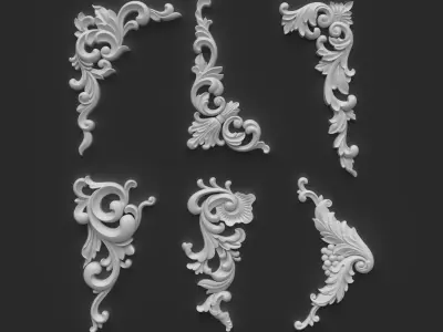 CNC Sculpted Ornament Pack VOL 1 3D print model