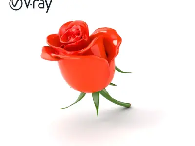 Rosa Orange Rose with Red Tips model pack Low-poly 3D model