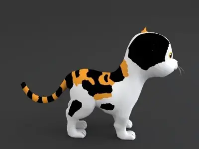Cat Cartoon Low-poly 3D model buy