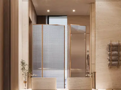 luxury bathroom design - Luxury Guest Bathroom  3D model