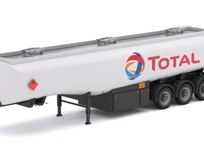 Total Fuel Semi Tank Trailer 3D model