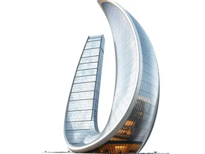 Futuristic Arc Tower model pack Low-poly 3D model